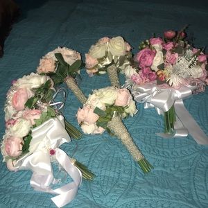 7pc bridal bouquet set with unity candle